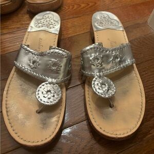 Jack Rogers size 10 silver sandals